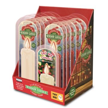 Gerson, LED White Window Candle Cling Candle 7.5 in.