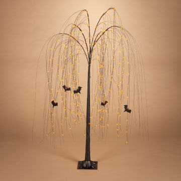 Willow Tree with Bats Dual Color (Orange & Purple) Micro LED Lights, 5 ft