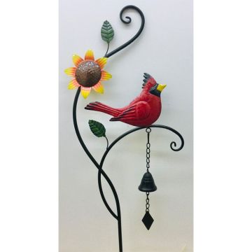 Cardinal Sunflower Metal Stake