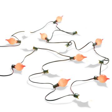 Raz Imports Connectable Matte Kismet Red & White LED Bulb String Lights on Green Wire 14 ft