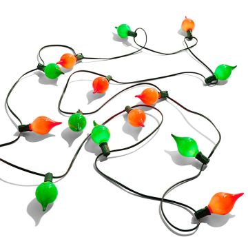 Raz Imports Connectable Matte Kismet Red & Green LED Bulb String Lights on Green Wire 14 ft