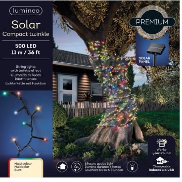 Lumineo Solar Compact Lights, Multi-color, 500 Lights