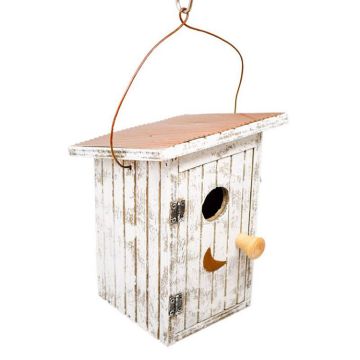 Backyard Essentials Birdie Loo Wood Bird House