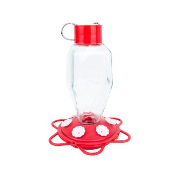 Backyard Essentials Hummingbird Glass & Plastic Bottle Nectar Bird Feeder