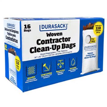 DuraSack Woven 7 mil Contractor Clean-Up Bags 40 Gallon 16ct