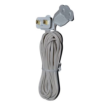 Holiday Bright Lights Indoor Jumper Cord 2-Prong Plug White 12FT