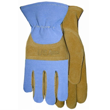 Midwest Quality Gloves Leather Brown/Green Gloves, Large