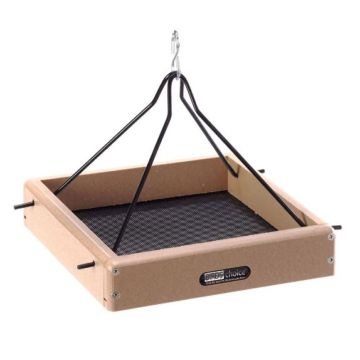 Birds Choice, Hanging Platform Bird Feeder In Taupe Recycled Plastic