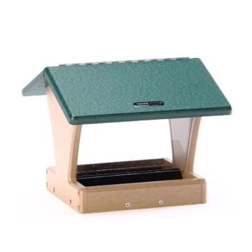 Birds Choice, Medium Hopper Bird Feeder in Taupe & Green Recycled Plastic