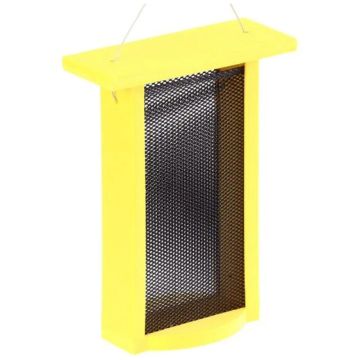 Birds Choice, Tall Finch Bird Feeder in Yellow Recycled Plastic