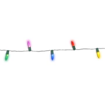 Holiday Bright Lights T5 Cap Lights Multi-Colored 30 Lights Green Wire 9.5FT