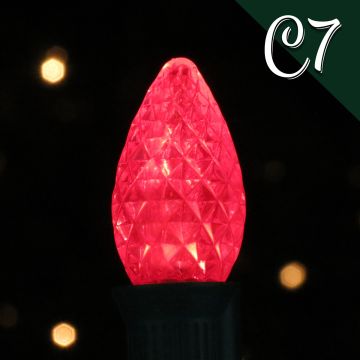 Holiday Bright Lights LED C7 Faceted Bulbs Red, 5 pack