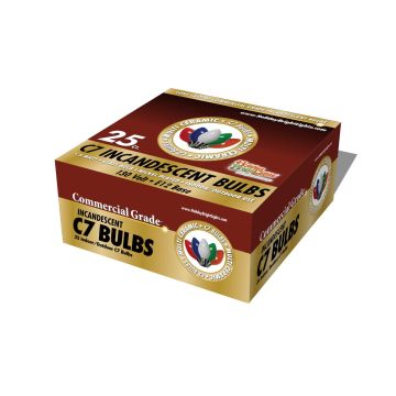 Holiday Bright Lights, C7 5 Watt Incandescent Ceramic Bulbs Multi, 25 pack