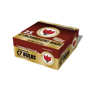 Holiday Bright Lights, C7 5 Watt Incandescent Ceramic Bulbs Red, 25 pack