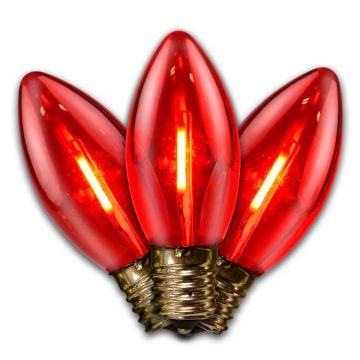 Holiday Bright Lights, C9 LED Filament Bulbs Red, 25 Lights
