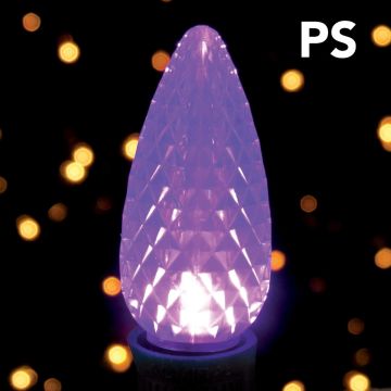 Holiday Bright Lights, C9 PS LED Faceted Bulbs Purple, 25 Pack