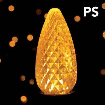Holiday Bright Lights, C9 PS Bulbs LED Faceted Bulbs Yellow, 25 Pack