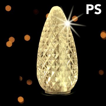 Holiday Bright Lights, C9 PS LED Faceted Bulbs Warm White Twinkle, 25 Lights