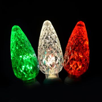 Gabriel Lights® LED C6 Green/Red/Warm White Frost Steady Green Cord 70L/34.5FT