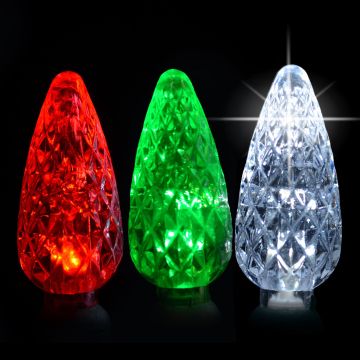 Gabriel Lights® LED C6 Red/Green & Sparkle Bulbs Green Cord 70L/34.5FT