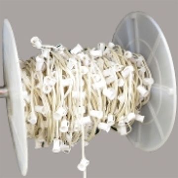 Holiday Bright Lights, White C7 Spool Wire, 12" Apart, 1000'