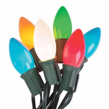 Celebrations Incandescent, C9 Smooth Multi Ceramic Steady Green Cord, 25L/24FT