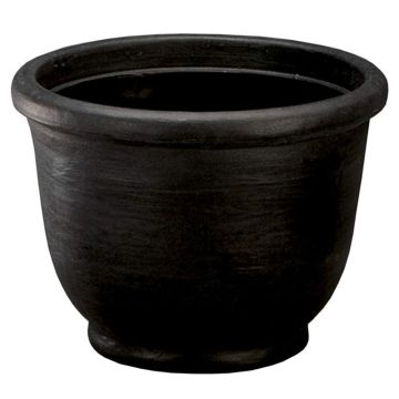 Crescent, Agave Round Planter, Caviar Black
