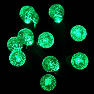 Gabriel Lights® LED G12 Globe Facet Green String Lights
