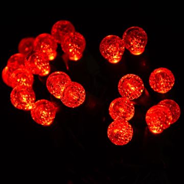 Gabriel Lights® LED G12 Globe Facet Red String Lights