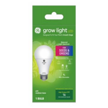 GE 9W LED Horticultural Grow Light Bulb for Seeds & Greens, A19 Shape, 1.9 Wat