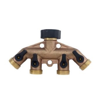 Green Thumb 30002 4 Way Brass Manifold