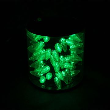 Holiday Bright Lights LED C9 Facet Green 75 Lights Green Cord 74FT