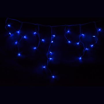 Holiday Bright Lights LED T5 Icicle Lights Blue 70 Lights White Cord 9.5F