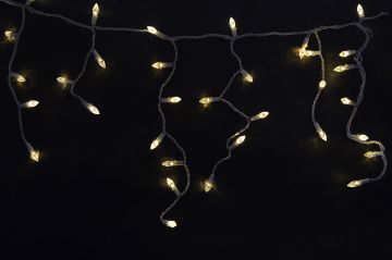 LED Traditional Small (C3) Warm White Icicle Lights, 105 Light Set