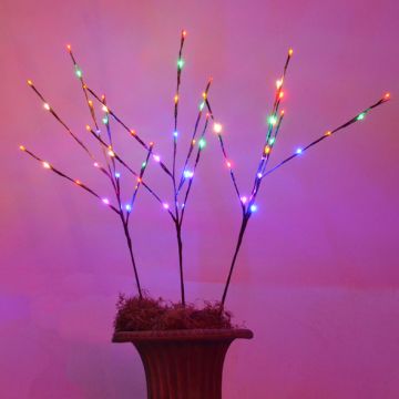 Gabriel Lights® LED Twigs 60 Multi Steady Lights on Brown Branches, 3 pack