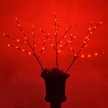 Gabriel Lights® LED Twigs 60 Red Steady Lights on Brown Branches, 3 pack