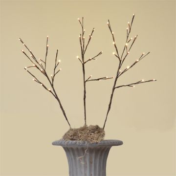 Gabriel Lights® LED Twigs 60 Warm White Twinkle Lights on Brown Branches, 3 pack