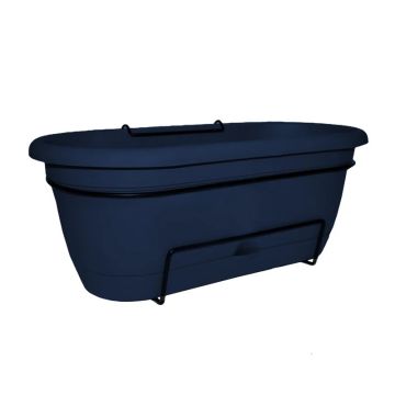 Lucca 18-Inch Balcony Box, Navy, by Bloem