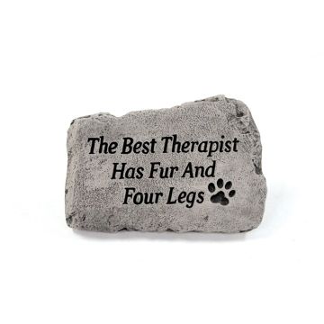 Massarelli's Garden Greeting Stone "The Best Therapist Has Fur And Four Legs"