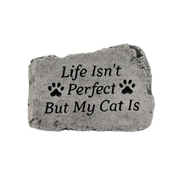 Massarelli's Garden Greeting Stone "Life Isn't Perfect But My Cat Is"