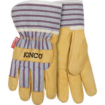 KINCO® Grain Pigskin Leather Palm with Safety Cuff Gloves Otto™ Striped Kid-Sized