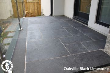 Oakville Black Limestone Gauged Rectangular Pavers, Natural Stone, Various Sizes