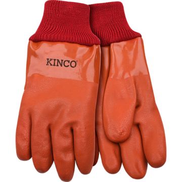 KINCO Lined PVC Work Glove with Sandy Finish & Knit Wrist