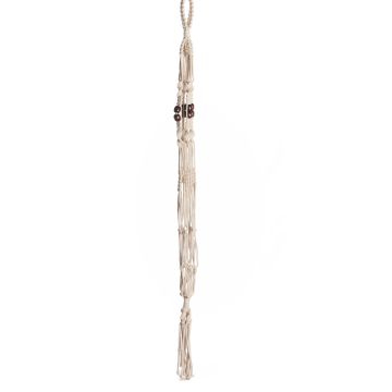 Plant Hanger, Cotton Beaded Woven, Brown, 42"