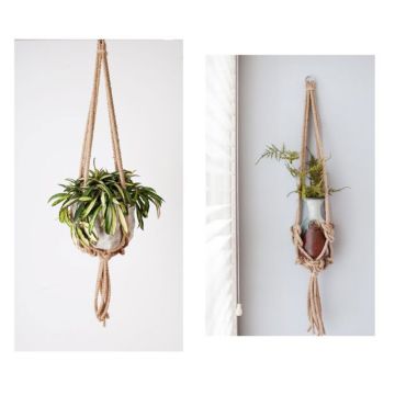 Plant Hanger, Natural Knotted Rope, Multiple Sizes