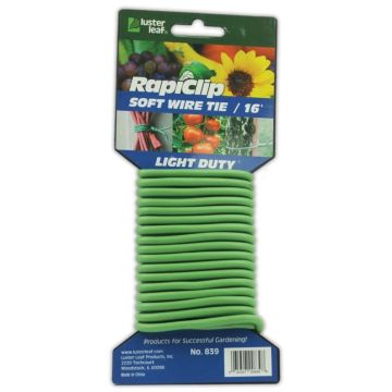 Luster Leaf RapiClip Soft Wire Tie, Light Duty, Green, 16'