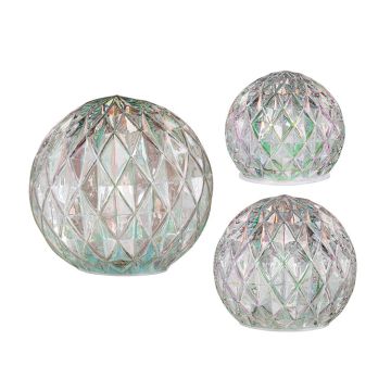 Evergreen What-She-Shed LED Glass Round Iridescent Table Decor