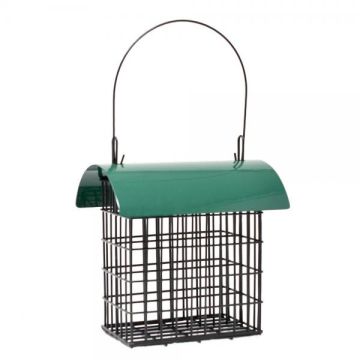 Songbird Essentials SE106 Deluxe Double Suet Cage with Green Metal Roof