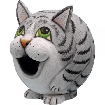 Songbird Essentials™ Grey Tabby Cat Gord-O Bird House