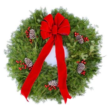 'Gertens Signature' Traditional Christmas Wreath with Frosted Cones